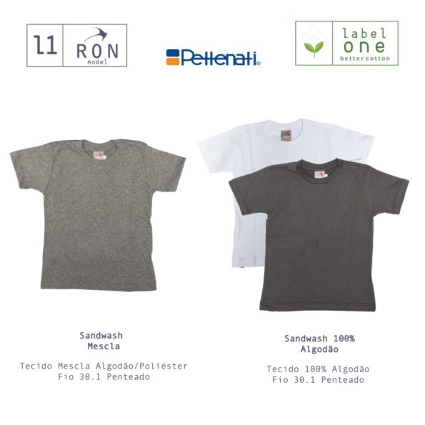 fio label one sandwash e algodão peças gola o infantil